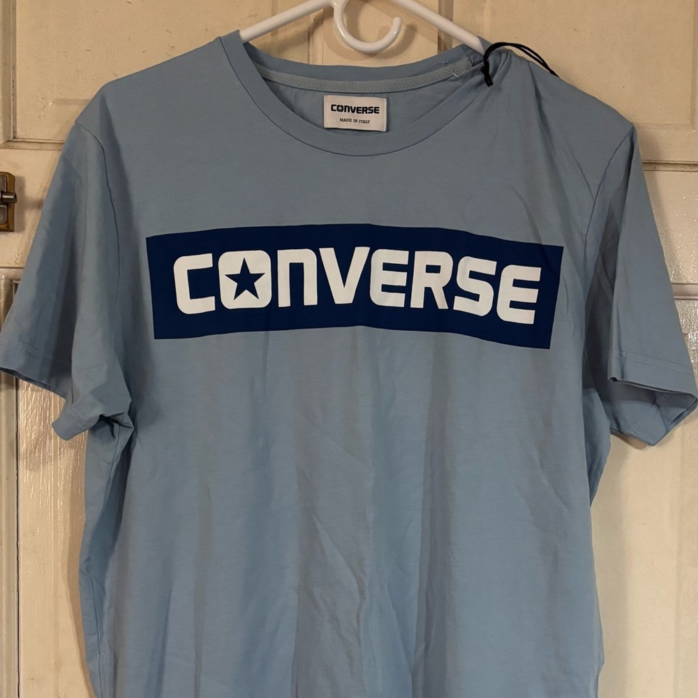 Converse Sky Blue Logo T-Shirt. Made in Italy